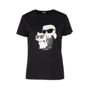 Karl Lagerfeld T-Shirt Maxi Print Black, Dam