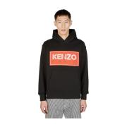 Kenzo Fiskarens Logo Patch Hoodie Black, Herr