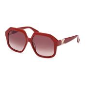 Max Mara Trendiga solglasögon för kvinnor Red, Dam