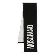 Moschino Svart Halsduk med Bicolor Design och Logo Black, Herr
