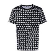 Moschino Snygg Logo Print T-Shirt i Svart Black, Herr