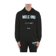 Moschino Lyxig Svart Hoodie för Män Black, Herr