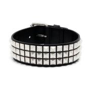 Moschino Rockstud-Dekorerad Läder Choker Halsband Black, Herr