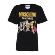 Moschino Flinstones Oversize T-Shirt Black, Dam