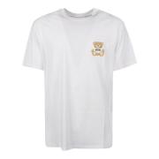 Moschino Lekfull Teddy Bear Patch T-Shirt White, Herr