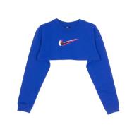Nike Tryckt långärmad crop top Blue, Dam
