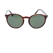 Persol Stiliga solglasögon med runda linser Brown, Unisex