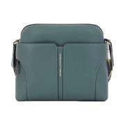 Piquadro Grön Läder Crossbody Väska med RFID-skydd och iPad Mini-ficka...