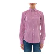 Polo Ralph Lauren Klassisk Randig Bomullsskjorta Pink, Dam