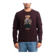 Polo Ralph Lauren Klassisk Crewneck Sweater med Polo Bear Red, Herr