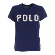 Polo Ralph Lauren Logo Prydd T-Shirt Blue, Dam