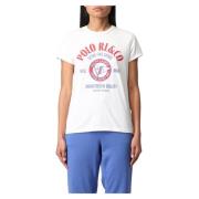 Polo Ralph Lauren Premium T-shirt för kvinnor med ikoniskt logotyp Whi...