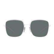 Prada Polariserade solglasögon i metall med kuddform White, Unisex