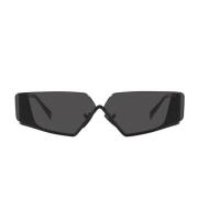 Prada Solglasögon med oregelbunden form och mörkgråa linser Black, Uni...