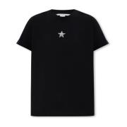 Stella McCartney Applicerad T-shirt Black, Dam