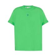 Stella McCartney Grön ekologisk bomull T-shirt med stjärnbroderi Green...