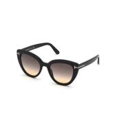 Tom Ford Mörka Acetat Solglasögon med Bruna Gradientlinser Black, Herr