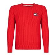 Tommy Hilfiger Mysig rundhalsad tröja för män Red, Herr