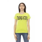 Trussardi Grön Bomull Kortärmad T-shirt med Framtryck Green, Dam