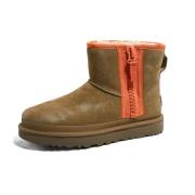 UGG Kvinnors Classic Mini Zip Tape Logo Skor Beige, Dam