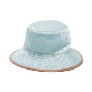 Versace Allover Logo Print Bucket Hat Blue, Herr
