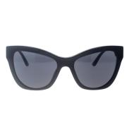 Versace Cat-Eye Solglasögon med Guld Branddetalj Black, Unisex