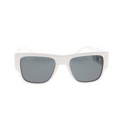 Versace Rektangulära solglasögon med djärv stil White, Unisex