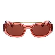 Versace Nya Biggie Solglasögon med Oregelbunden Form Pink, Unisex