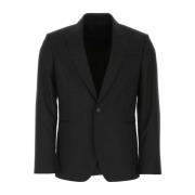 Versace Svart ullblandad blazer Black, Herr