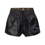 Versace Shorts med logopatch Black, Dam