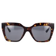 Versace Fyrkantiga solglasögon med mörkgrå lins och Havana-ram Brown, ...