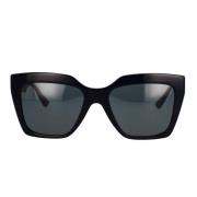 Versace Fyrkantiga solglasögon med mörkgrå lins Black, Unisex