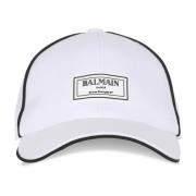 Balmain Cotton cap with openwork mesh White, Dam