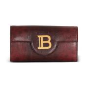 Balmain B-Buzz Karung leather wallet Red, Dam