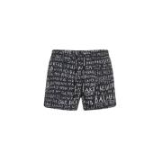 Balmain Badshorts med Graffiti Logo Black, Herr