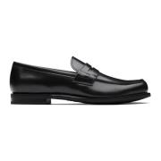 Church's Svart läderloafer med handstickade detaljer Black, Herr