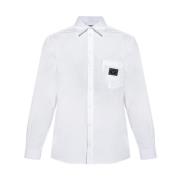 Dolce & Gabbana Logo-patchad Skjorta White, Herr