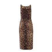 Dolce & Gabbana Leopardmönstrad klänning Brown, Dam