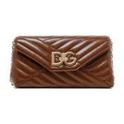 Dolce & Gabbana Kamelbrun Quiltad Crossbody-väska Brown, Dam