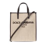 Dolce & Gabbana Shopper väska med logotyp Beige, Dam