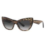 Dolce & Gabbana Leopard Cat-eye Solglasögon med Gråtonade Linser Brown...
