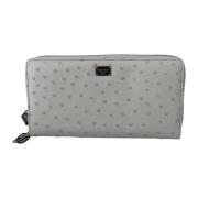 Dolce & Gabbana Vit Strutsläder Herr Clutch Plånbok Gray, Dam