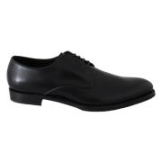 Dolce & Gabbana Handgjorda Svarta Läder Sartoria Skor Black, Herr