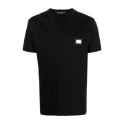 Dolce & Gabbana Svart Logo Plaque T-shirt Black, Herr