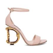 Dolce & Gabbana Högklackade lädersandaler Pink, Dam