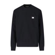 Dolce & Gabbana Svarta Logo Crewneck Sweaters Black, Herr