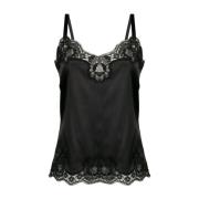 Dolce & Gabbana Exklusiv Spetsärmad Top Black, Dam