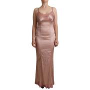 Dolce & Gabbana Rosa Spets Bodycon Maxi Klänning Pink, Dam