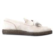 Dolce & Gabbana Sidenläder Herr Espadrillos Beige, Herr