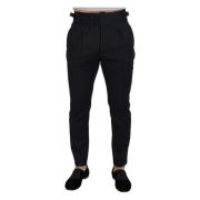 Dolce & Gabbana Randig Ull Chino Byxor Black, Herr